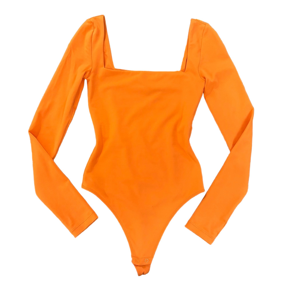 Contour Long Sleeve Orange Bodysuit